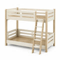 Lit superposé scandinave en bois Blanc et Naturel, 200 x 100 x 160 cm