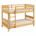 Lit superposé scandinave en pin naturel et beige, 198 x 104 x 160 cm, compatible avec matelas 90 x 190 cm