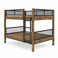 Lit superposé style industriel en bois et métal Marron/Noir, 200 x 99 x 160 cm, pour matelas 90 x 190 cm