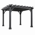 Pergola en aluminium Noir à lames fixes, 400 x 300 x 250 cm