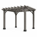 Pergola de jardin en bois gris et noir à toit ajouré, 300 x 300 x 250 cm