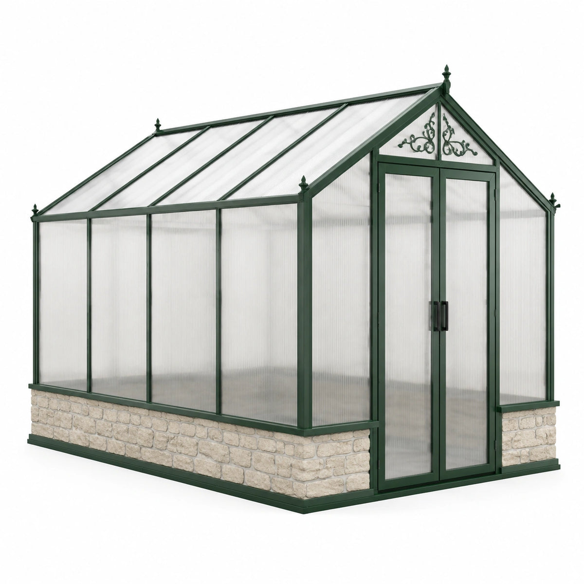 Structure de jardin classique vert foncé, translucide et beige – 300 x 200 x 230 cm