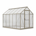 Serre de jardin en aluminium gris avec panneaux translucides et porte coulissante, 190 x 190 x 195 cm