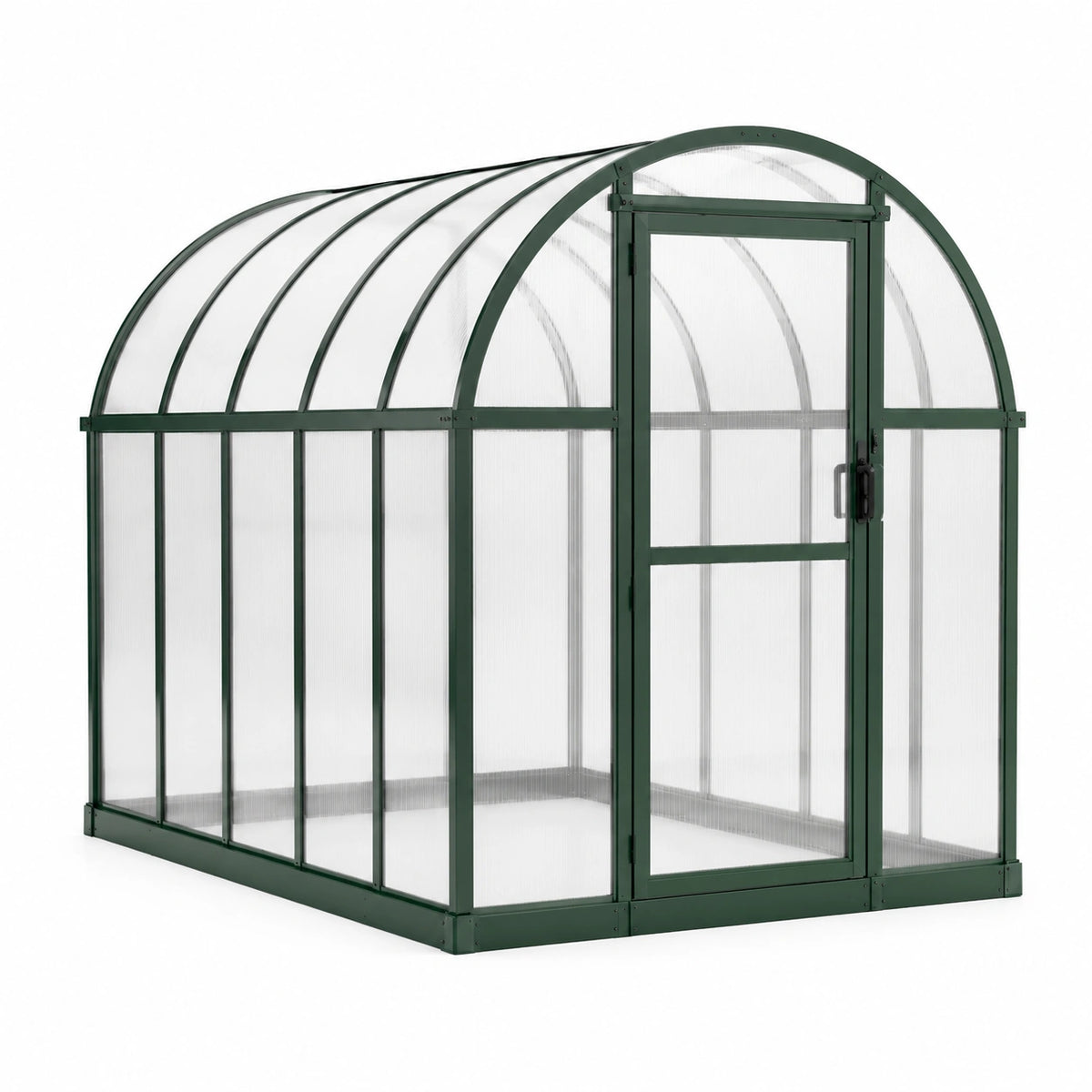 Serre de jardin arquée 180 x 120 x 190 cm en acier et polycarbonate Vert/Transparent avec porte